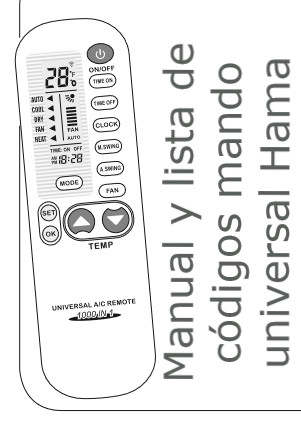 Manual y lista de códigos mando universal aire acondicionado Hama
